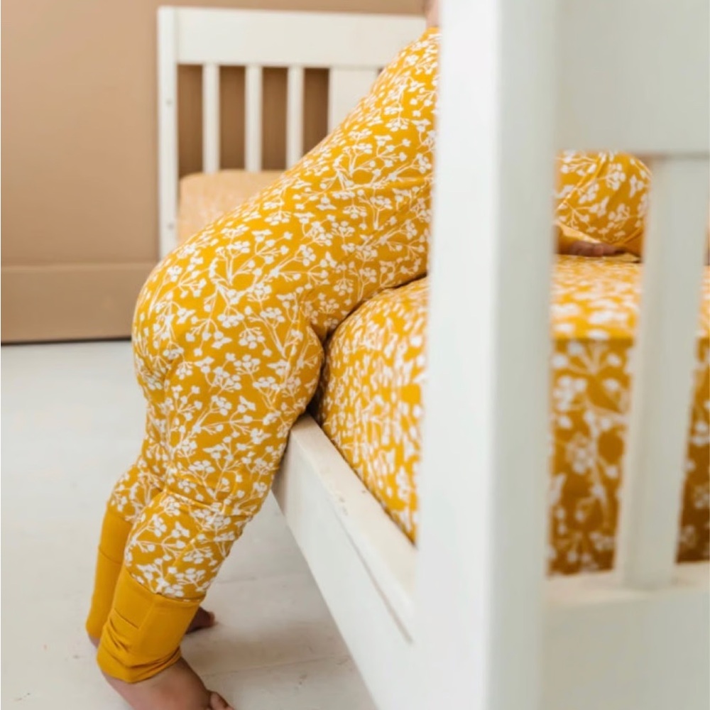 Little Sleepies Yellow Poppies Crib Sheet